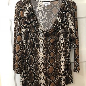 Calvin Klein Snakeskin Top, Size L